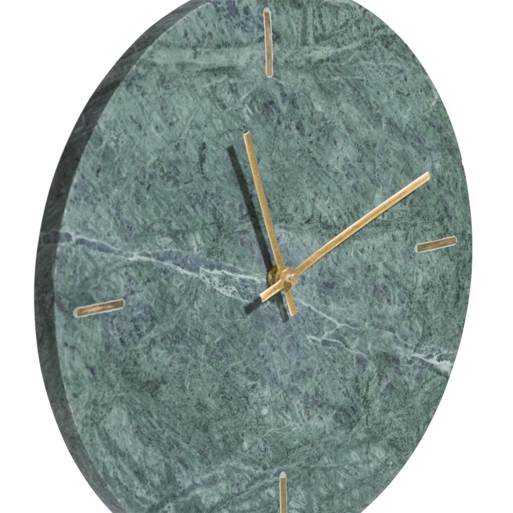 Horloge sur pied minimaliste en marbre vert