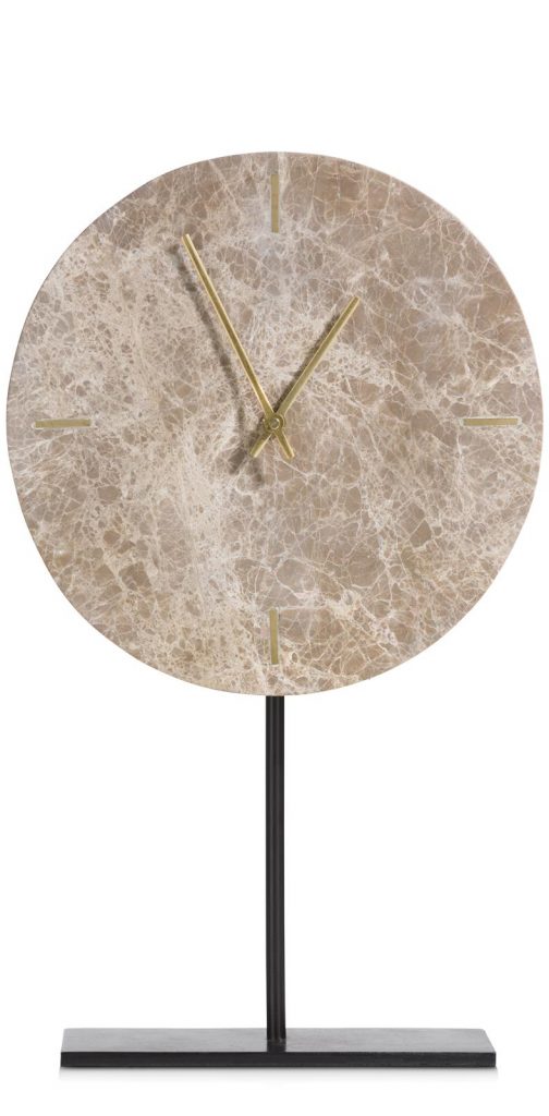 Horloge sur pied minimaliste en marbre beige
