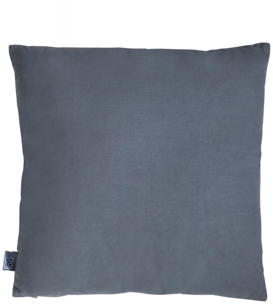 Coussin gris anthracite 100% coton motif demi-lune