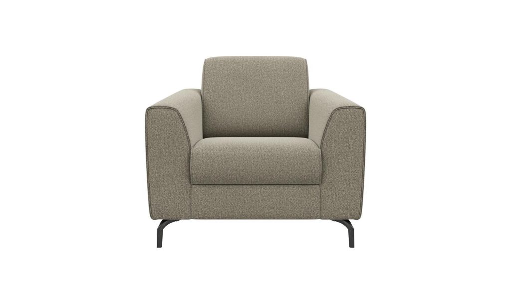 Fauteuil simple et moderne en tissu vert amande