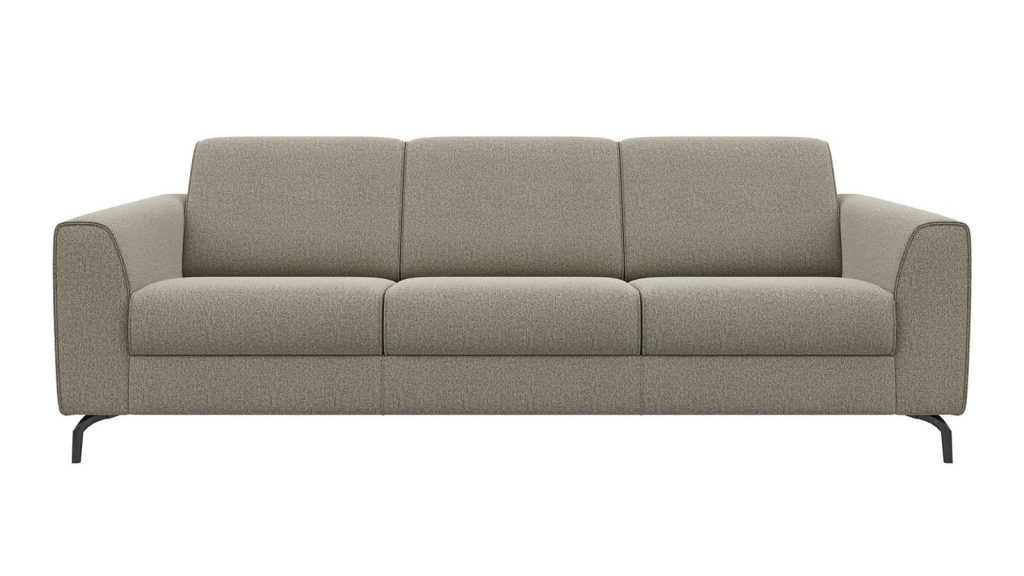 Canapé 3 places moderne en tissu vert amande