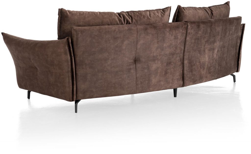 Canapé moderne forme courbe en tissu marron