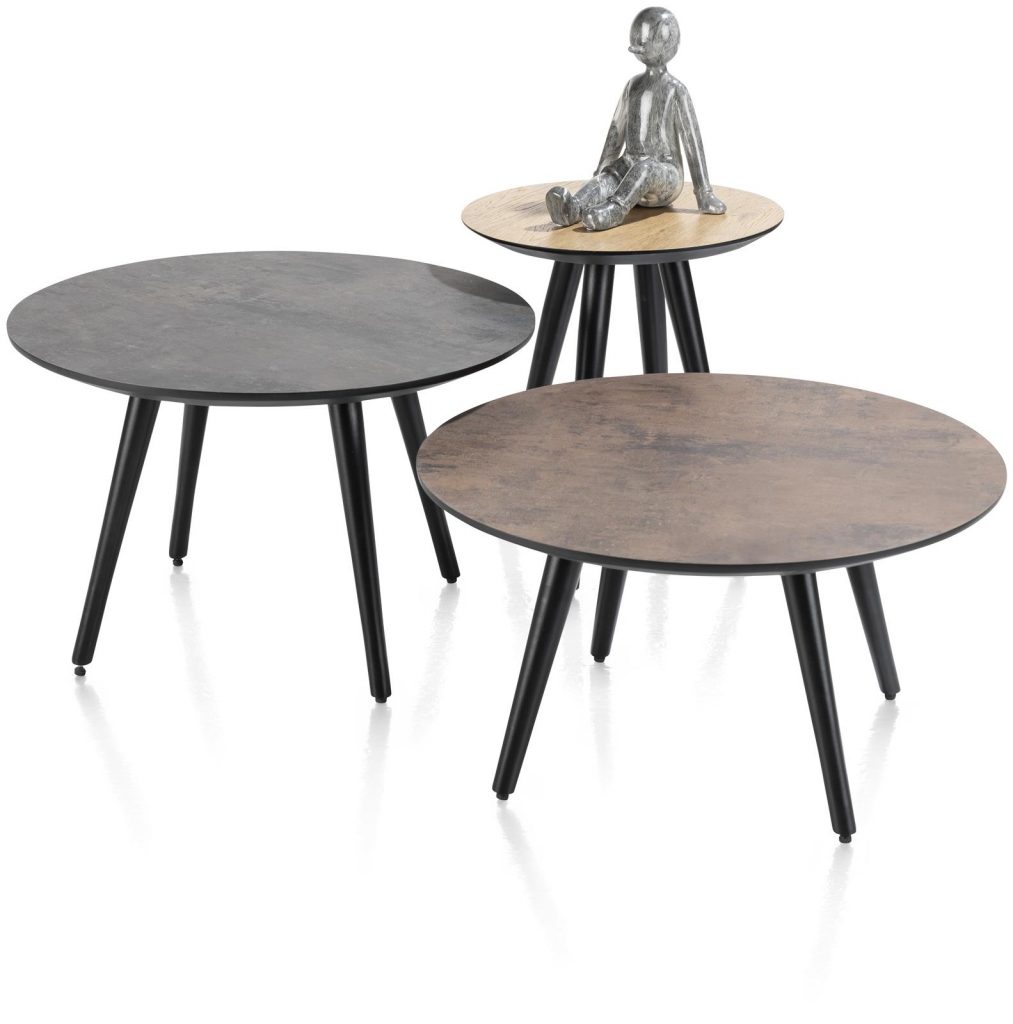 Trio de tables basses scandinaves rondes