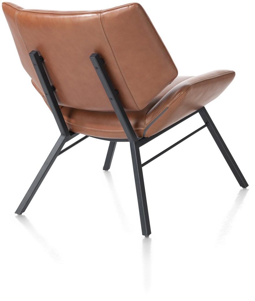 Fauteuil design moderne et minimaliste en cuir marron