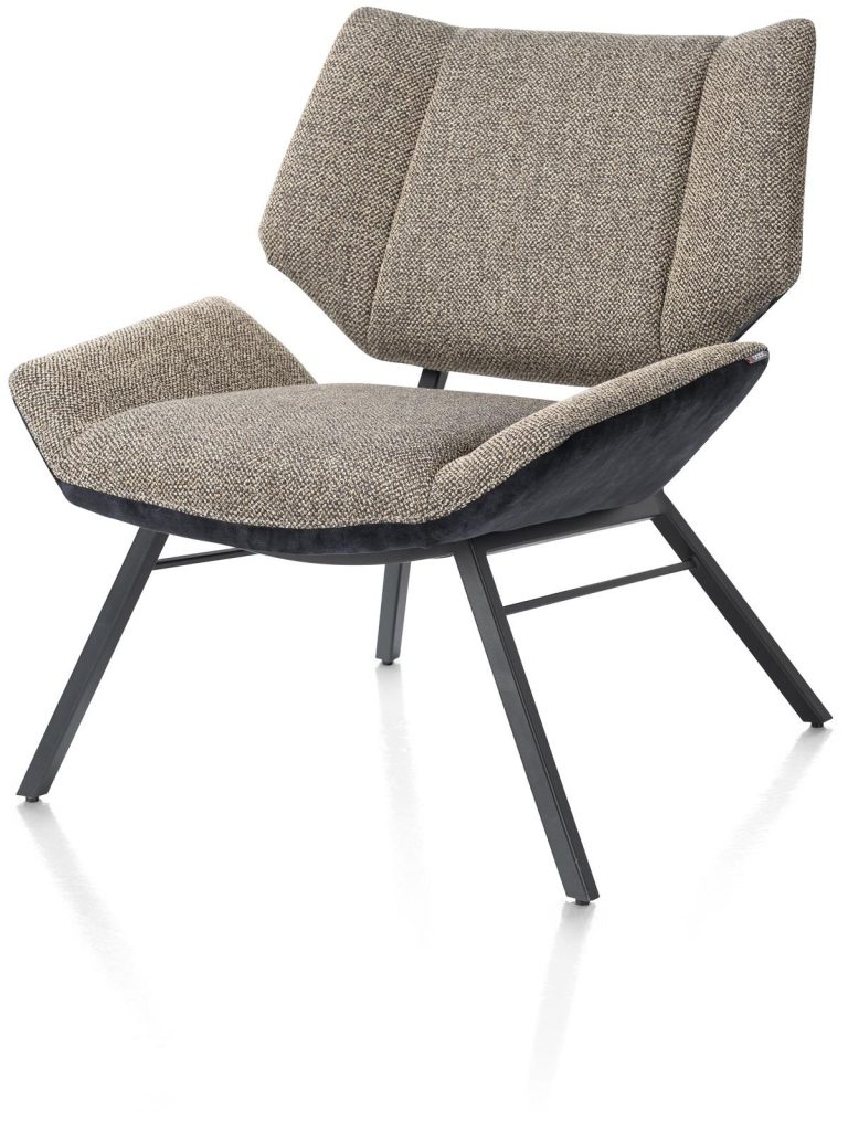 Fauteuil design moderne et minimaliste en tissu bi-matière