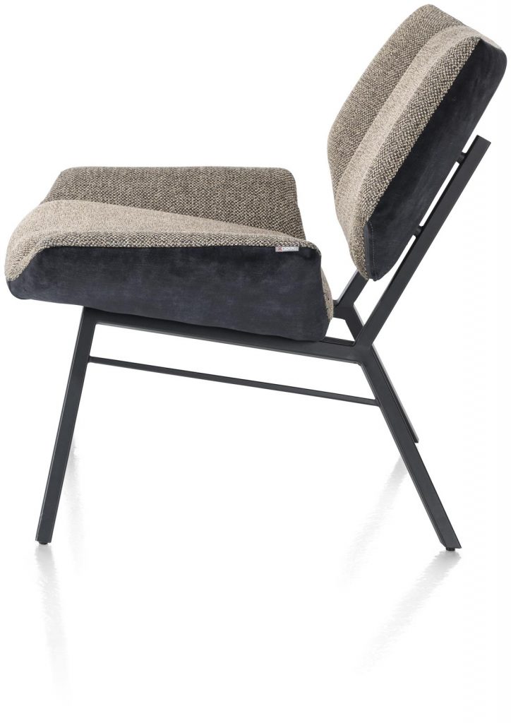 Fauteuil design moderne et minimaliste en tissu bi-matière