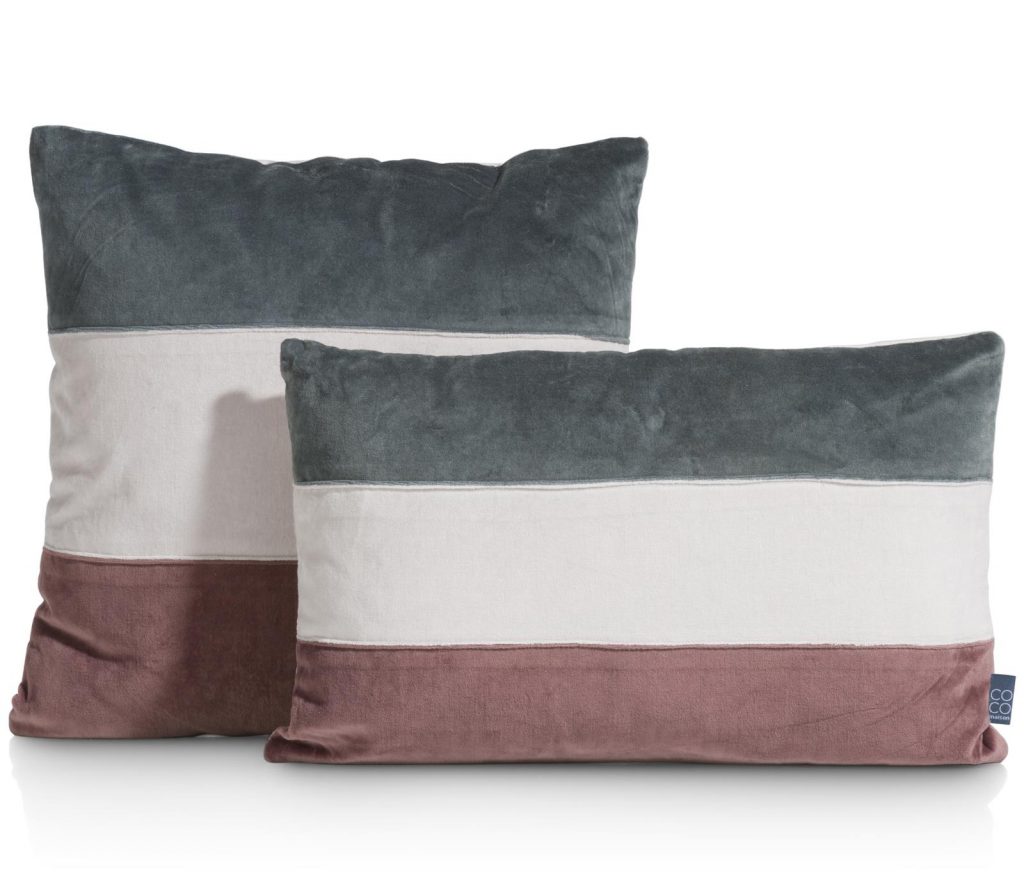 Coussin rectangulaire en coton tricolore