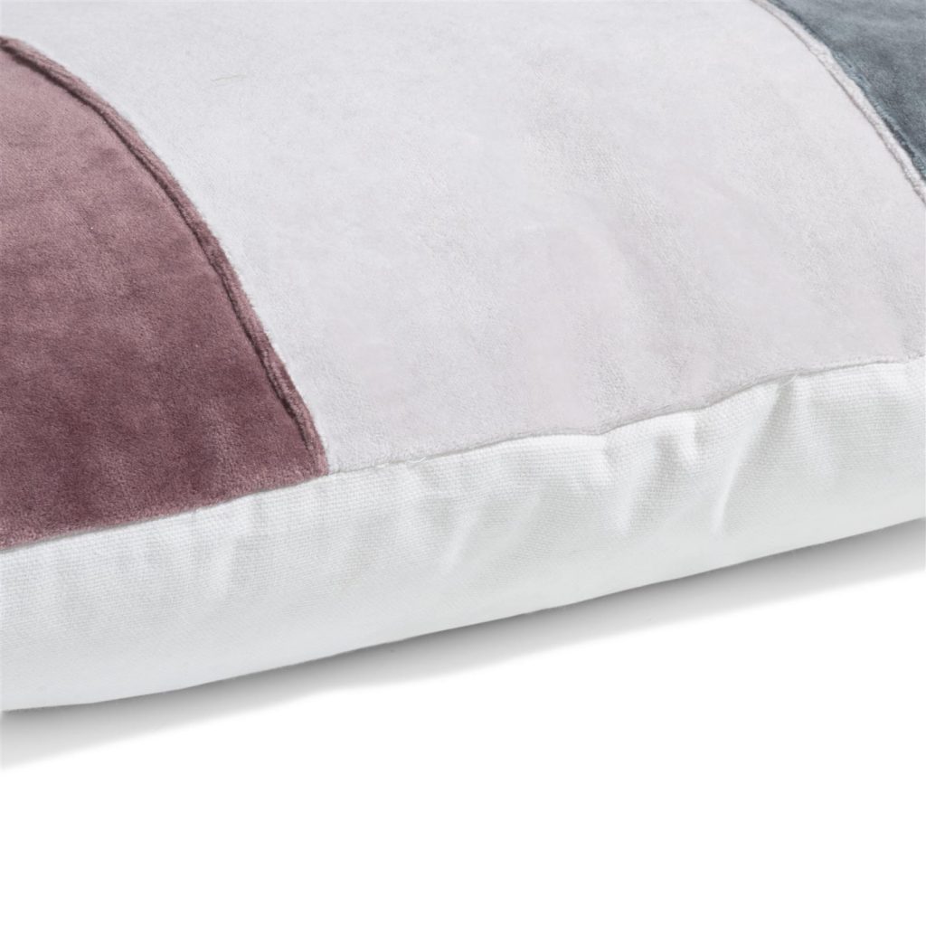 Coussin carré en coton tricolore