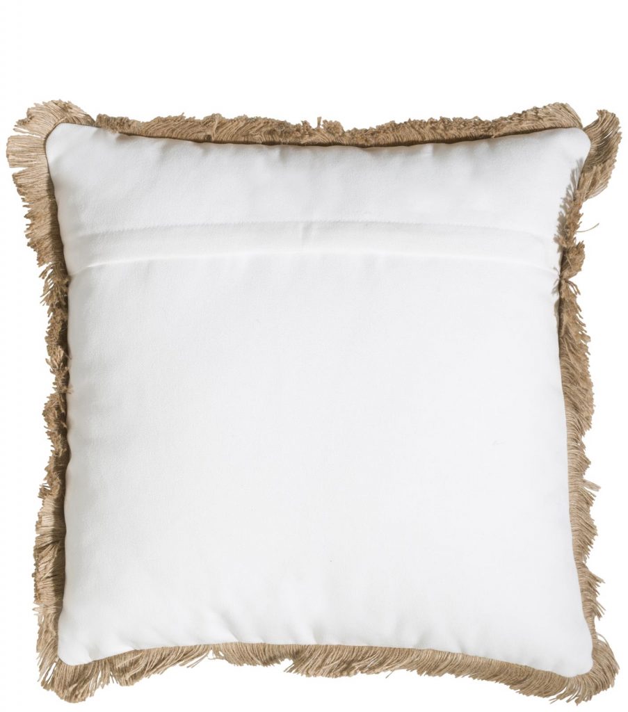 Coussin carré d'été beige motifs floral