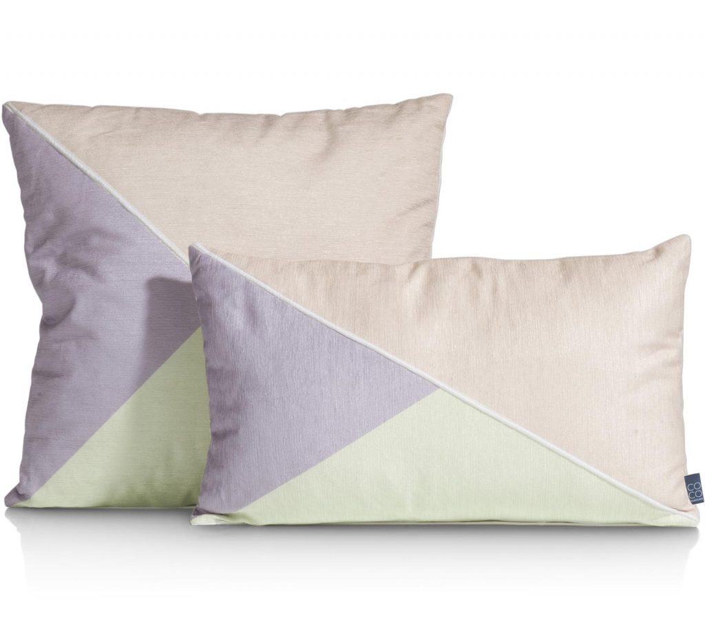 Coussins modernes en tissu couleurs pastel