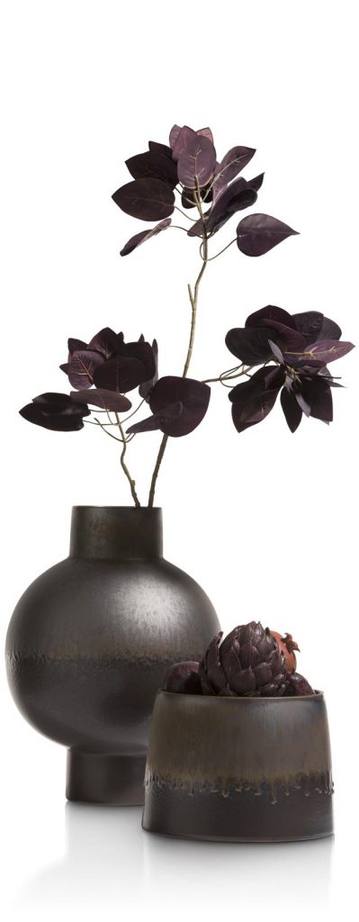 Pot de fleurs en céramique gris anthracite