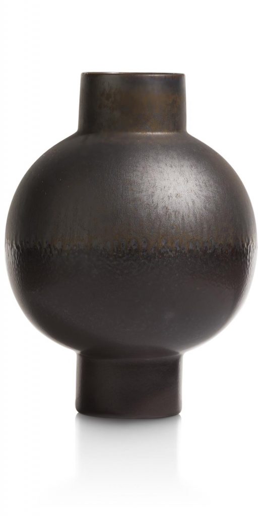 Vase en céramique gris anthracite