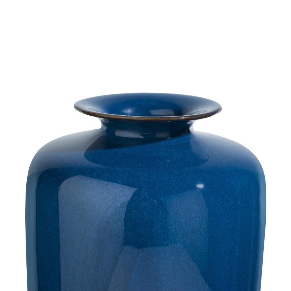 Grand vase en céramique bleu