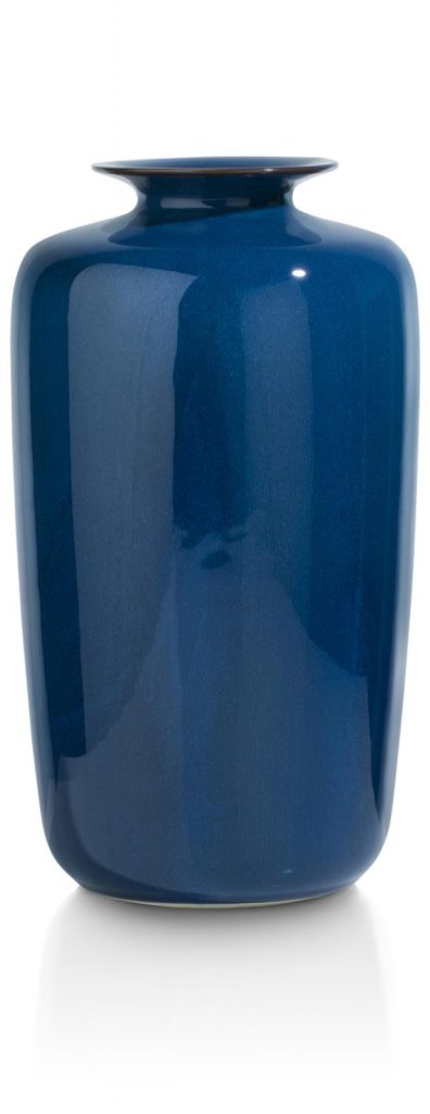 Grand vase en céramique bleu