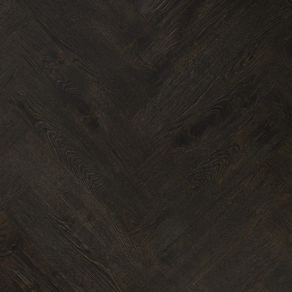 Plateau de table bois de chêne anthracite motifs chevrons