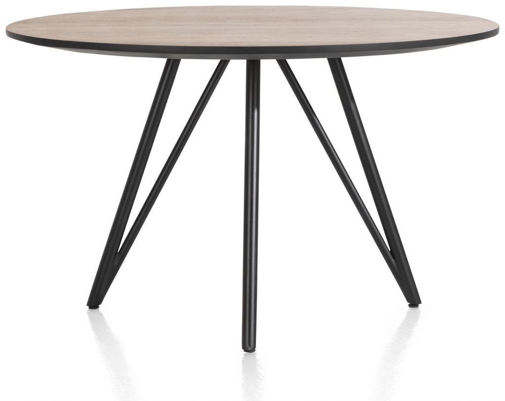 Table ovale en bois de noyer et pied scandinave moderne