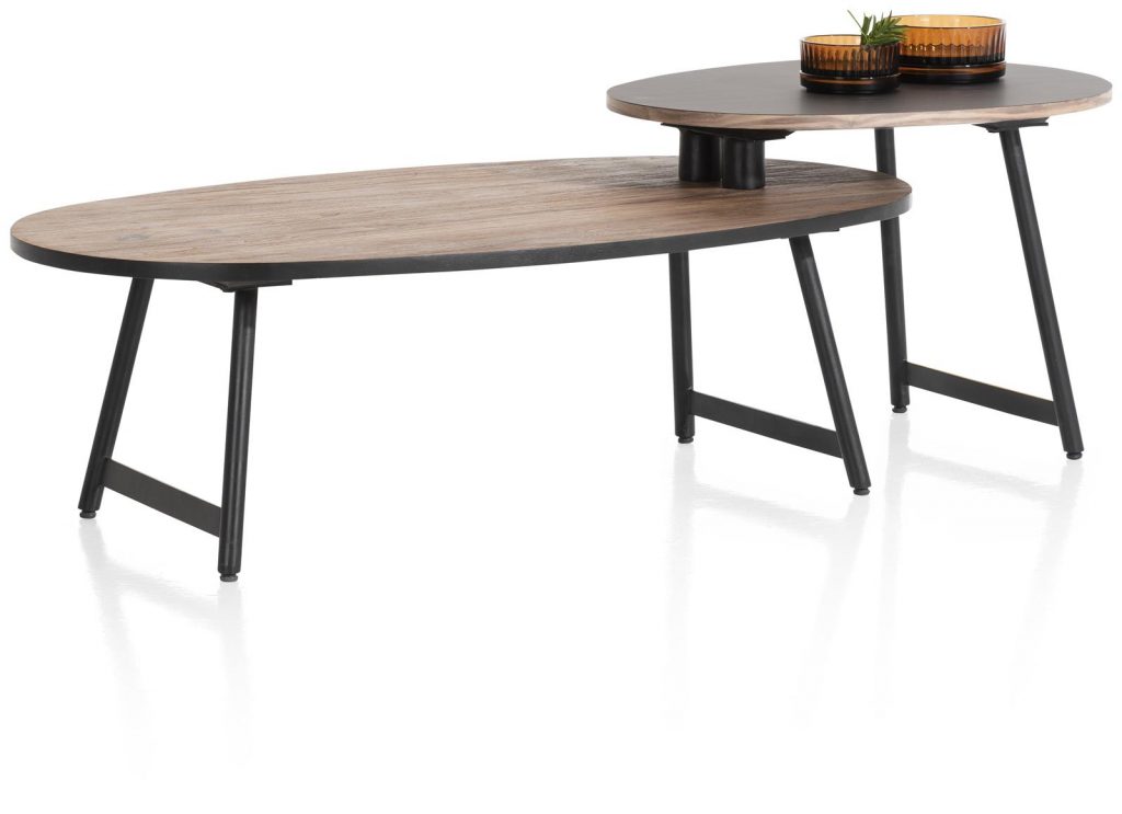Table basse moderne et minimaliste avec double plateau