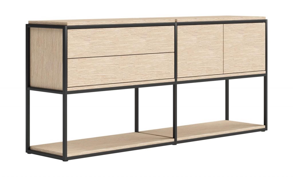 Buffet moderne et minimaliste en bois de chêne clair