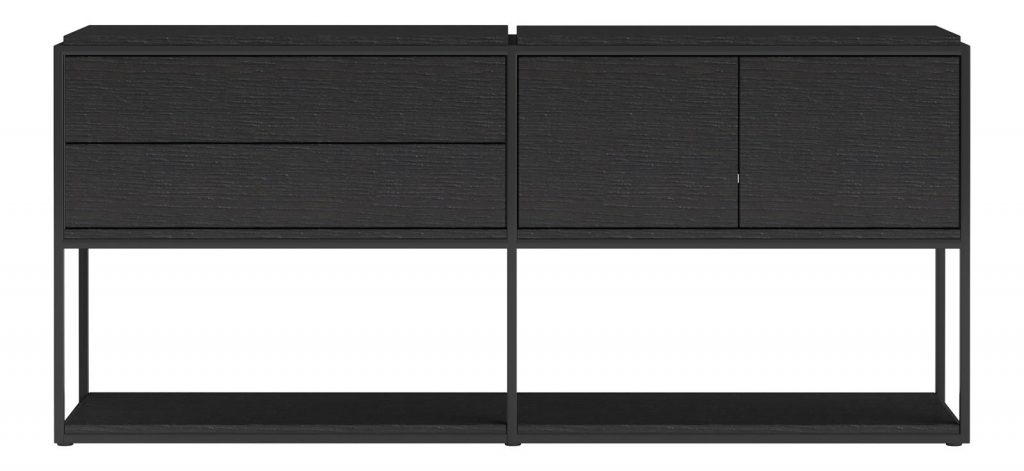 Buffet moderne et minimaliste en bois de chêne noir