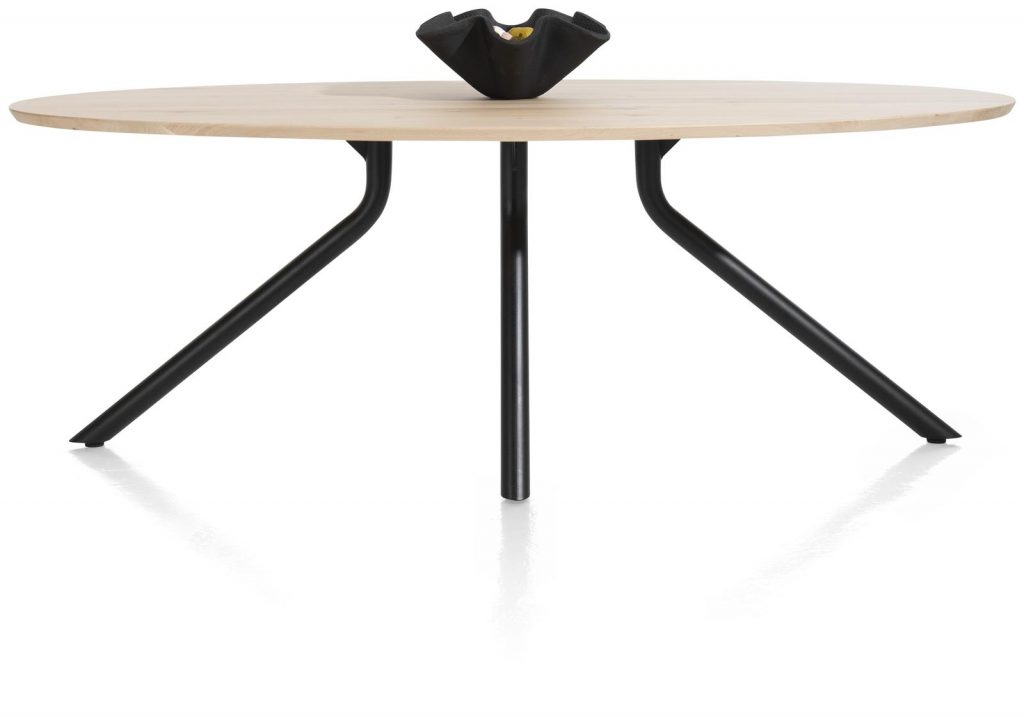Table moderne ovale en bois de chêne massif