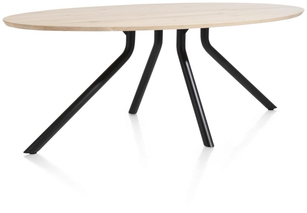 Table moderne ovale en bois de chêne massif