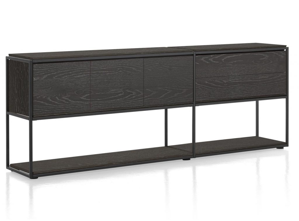 Buffet moderne et minimaliste en bois de chêne noir