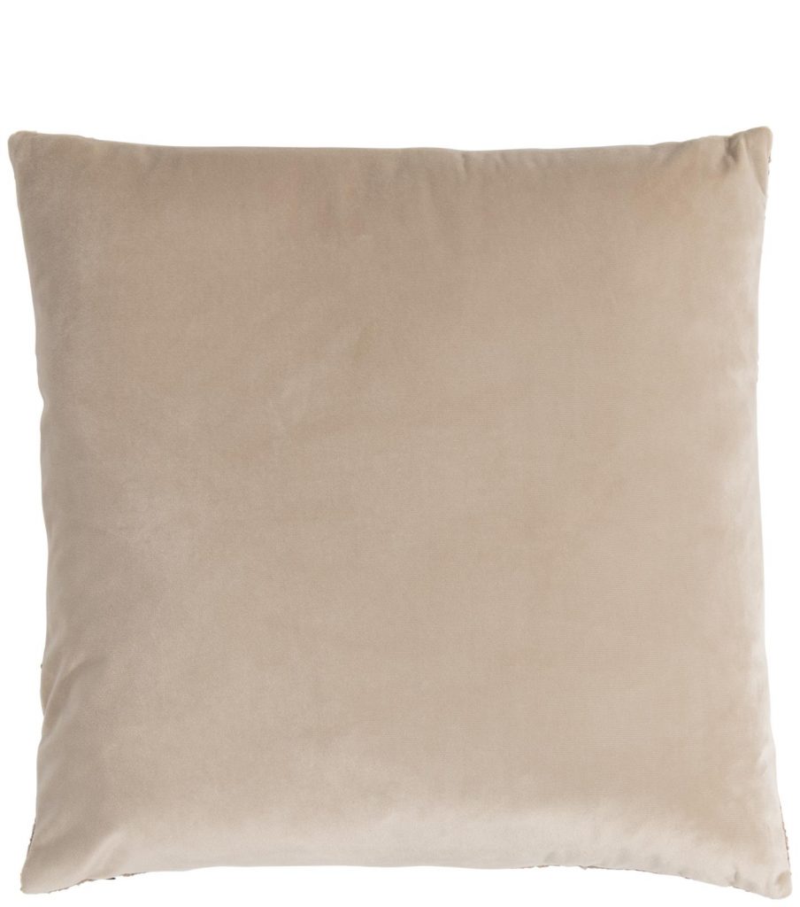 Coussin à double tissus camel