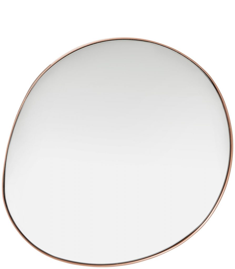 Miroir forme ovale contour doré