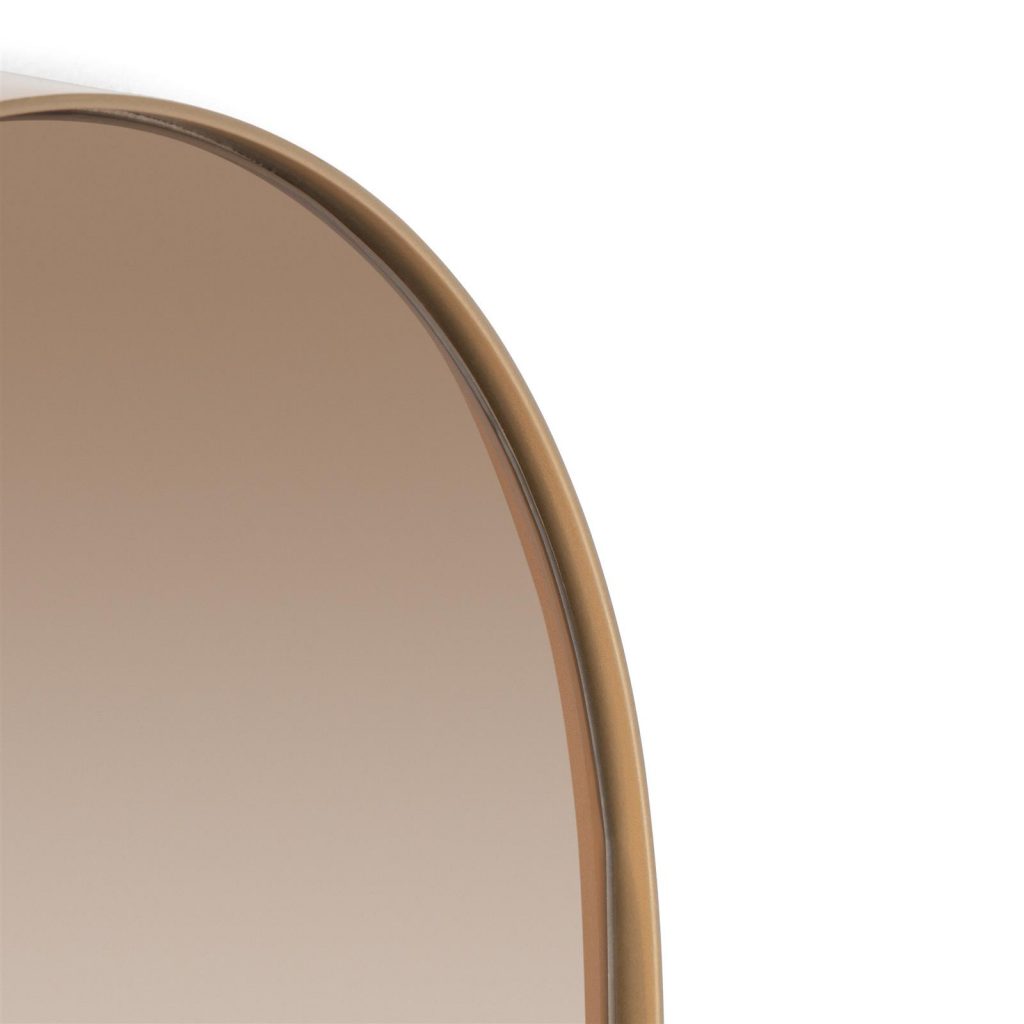 miroir ovale contour doré