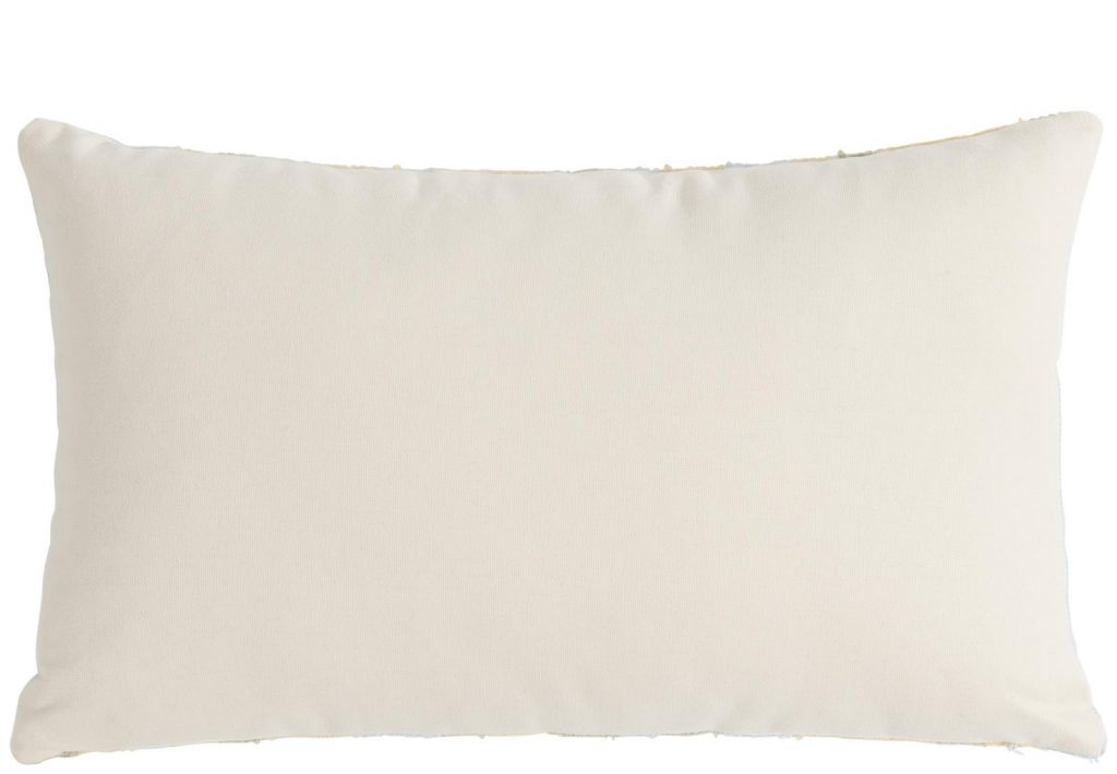 coussin 30x50 forme rectangulaire jaune bleu et vert