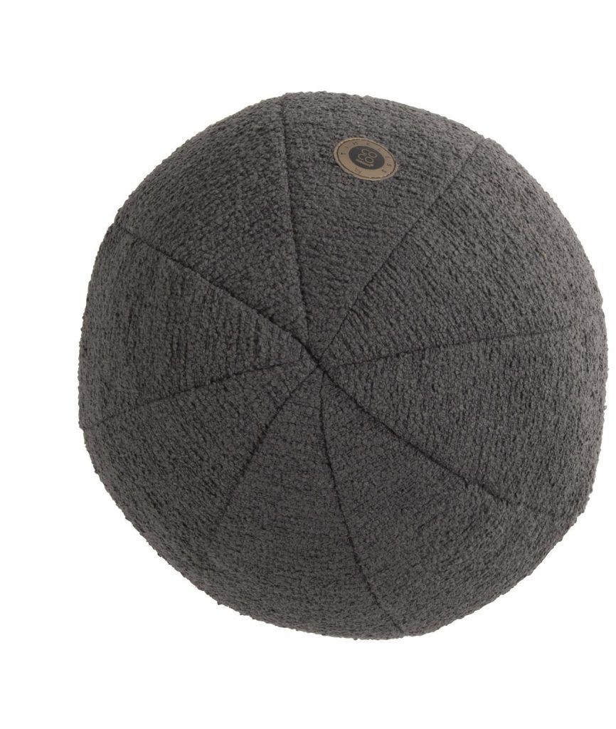 coussin moderne forme de ballon gris anthracite