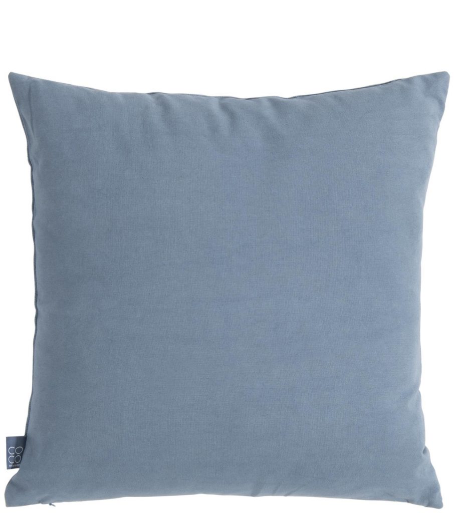 coussin bleu avec imprimer aquatique