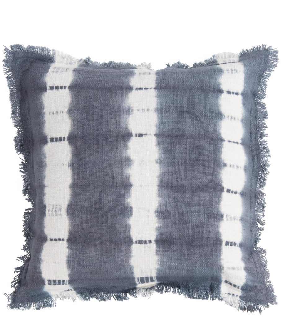 coussin 45x45 ted effet tie and dye bleu et blanc