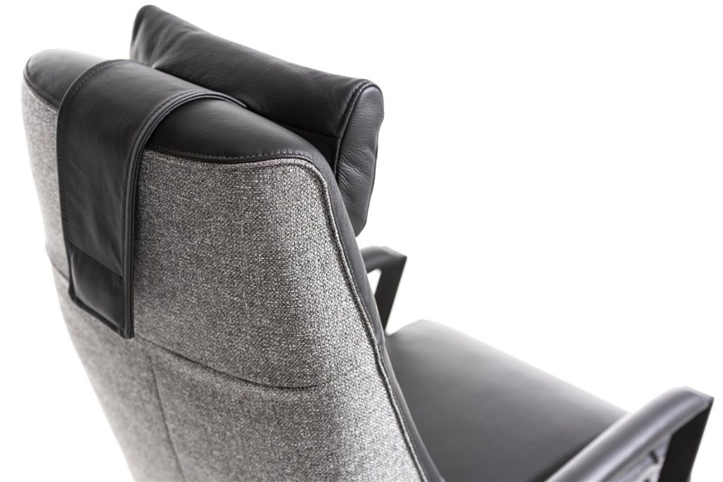 fauteuil relaxant bi matière gris