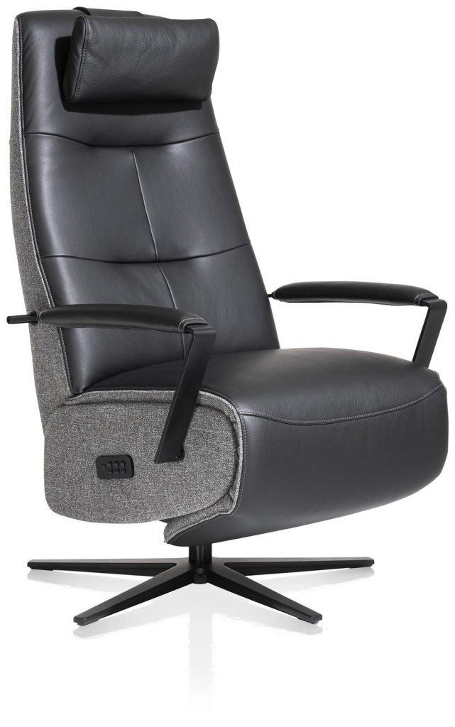 fauteuil relaxant bi matière gris