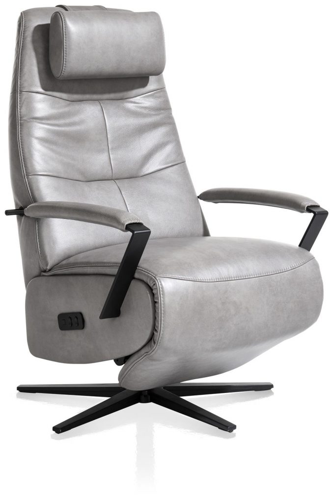 fauteuil relaxant bi matière gris