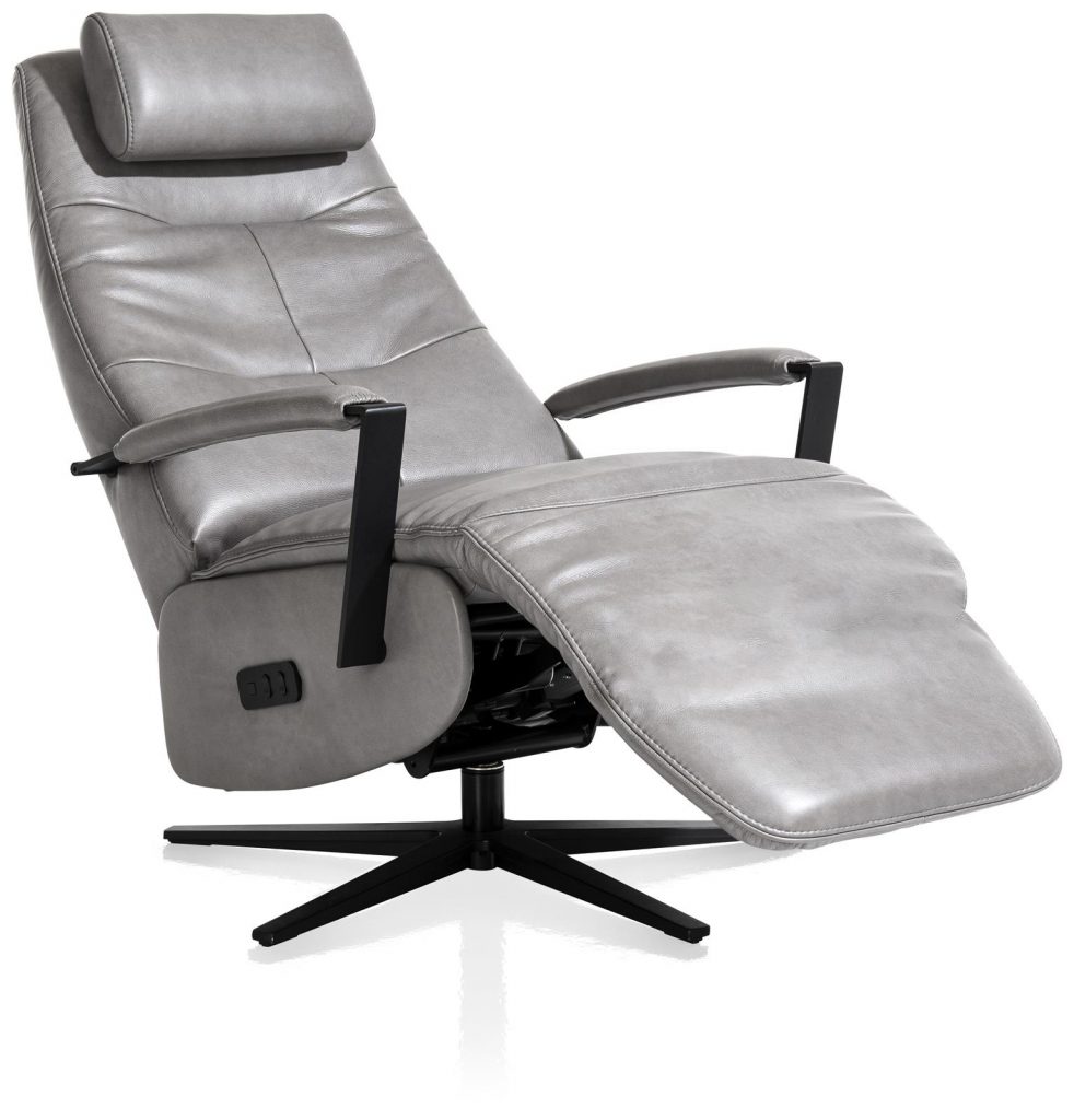 fauteuil relaxant bi matière gris