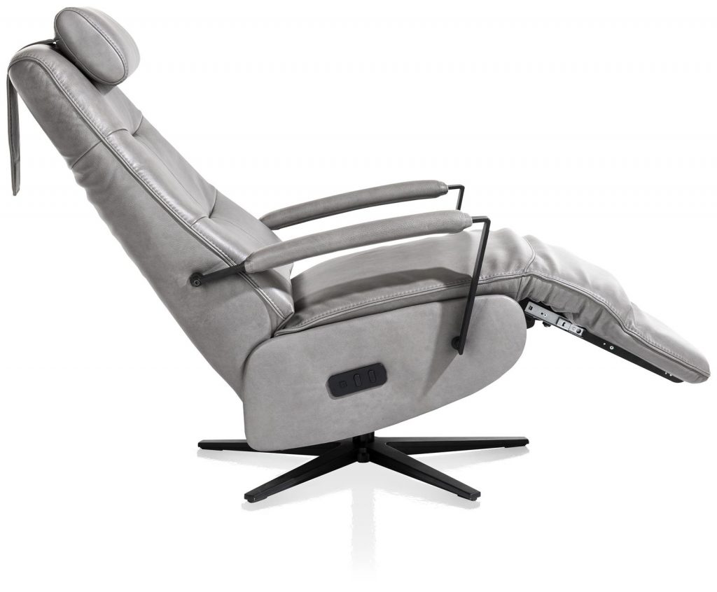 fauteuil relaxant bi matière gris