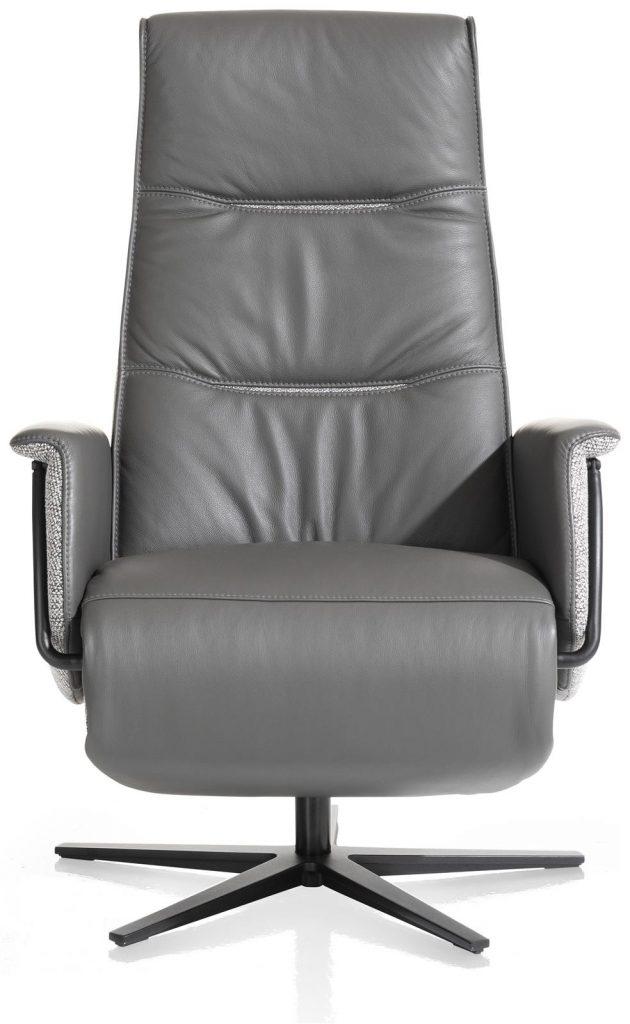 Fauteuil de relaxation bi-matière gris