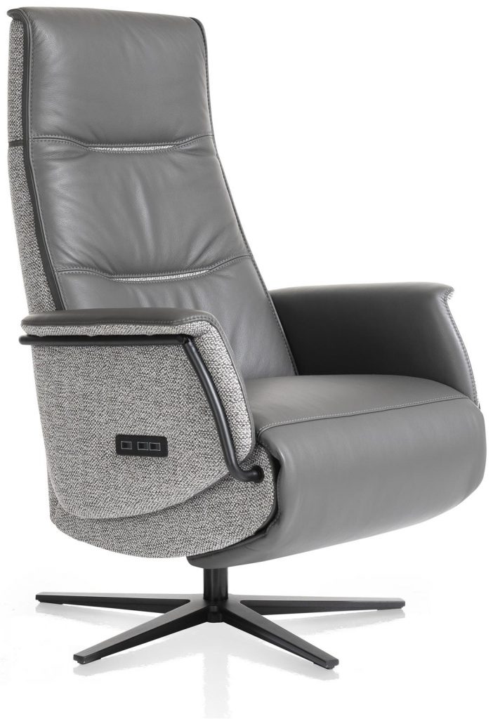 Fauteuil de relaxation bi-matière gris