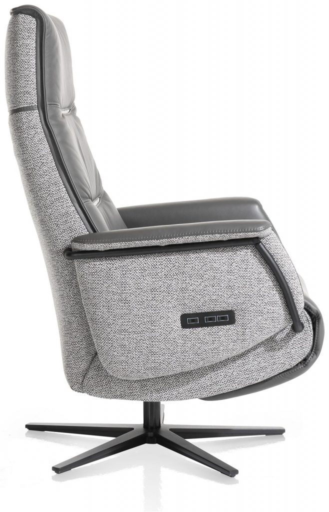 Fauteuil de relaxation bi-matière gris