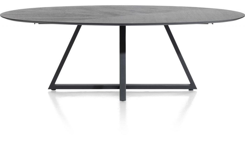 table pied en métal, plateau en bois gris anthracite