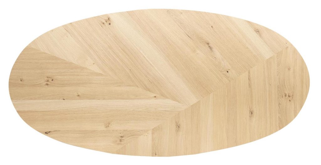 table pied en métal, plateau en bois naturel clair