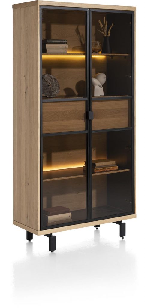 vitrine moderne en bois avec led intégré