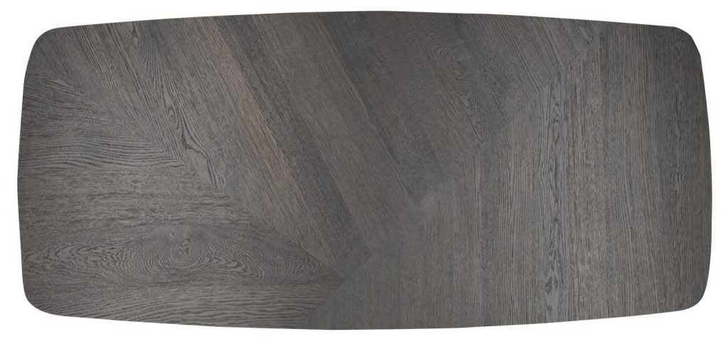 table pied en métal, plateau en bois gris anthracite