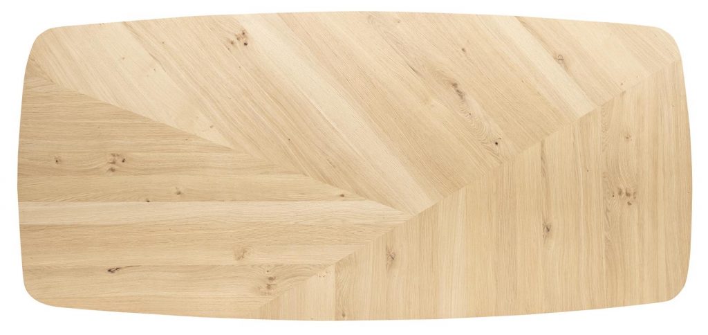 table pied en métal, plateau en bois naturel clair