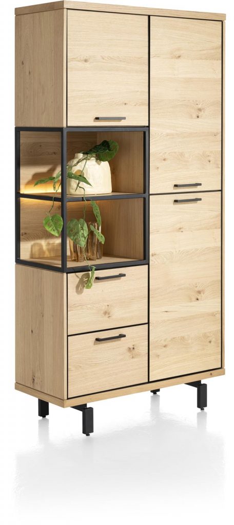 Armoire moderne et placage bois de chêne avec éclairage LED intégré