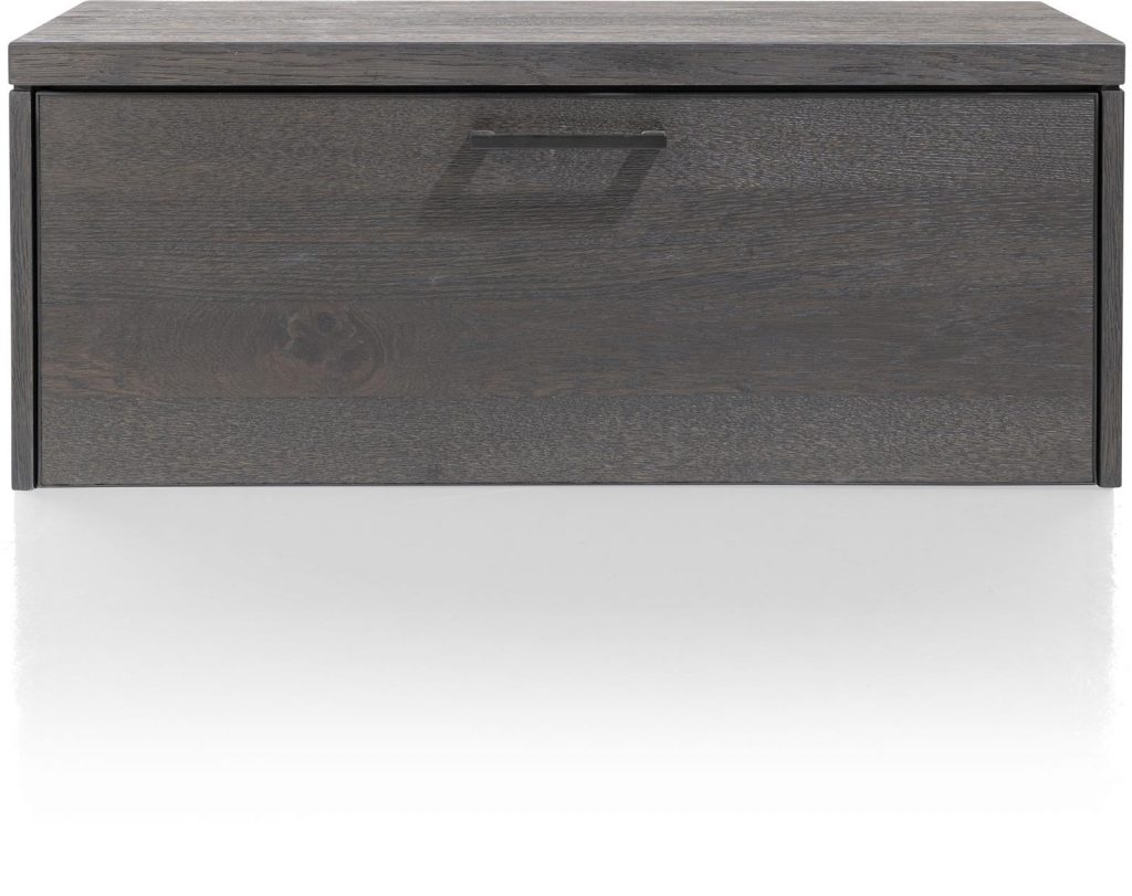tiroir en bois gris anthracite avec poignée métallisé