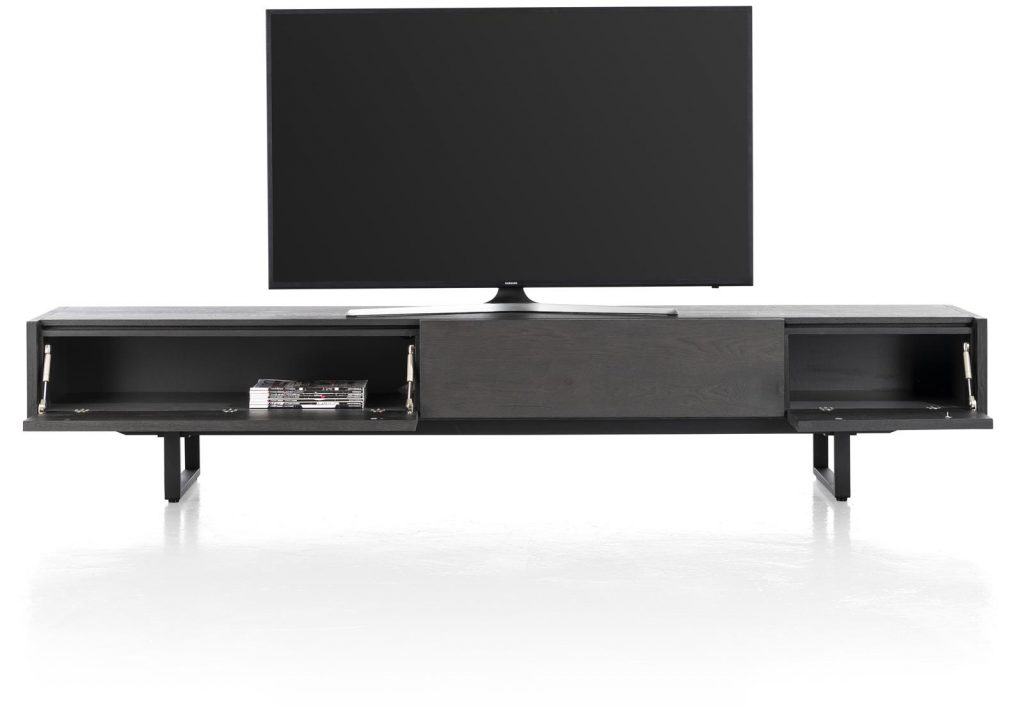 Meuble TV moderne en bois de chêne noir