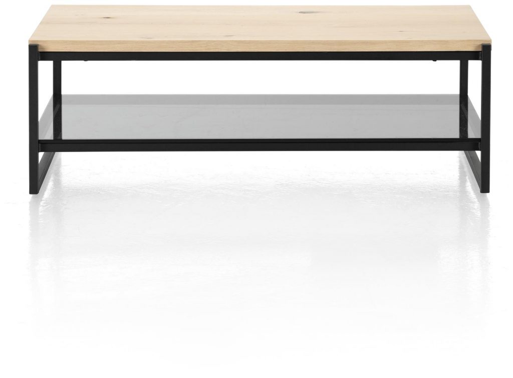 Table basse à 2 étages en bois et métal